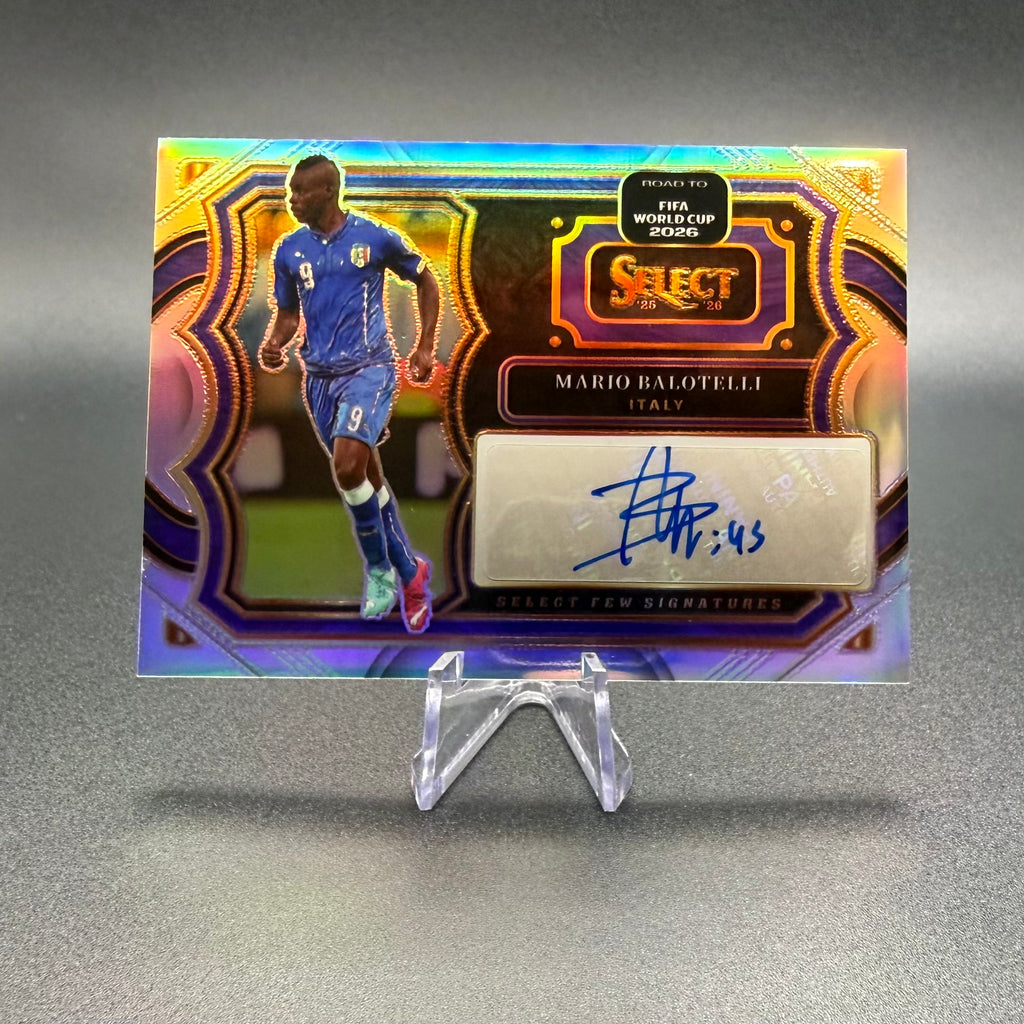 2025-26 Panini Select Road to FIFA World Cup Mario Balotelli Autograph #SF-MB Select Few Signatures Italy