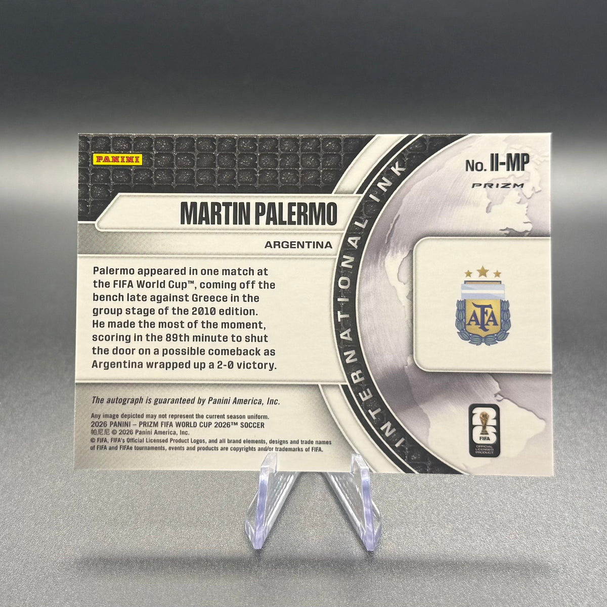 2026 Panini Prizm FIFA World Cup Martin Palermo Autograph International Ink #II-MP Argentina