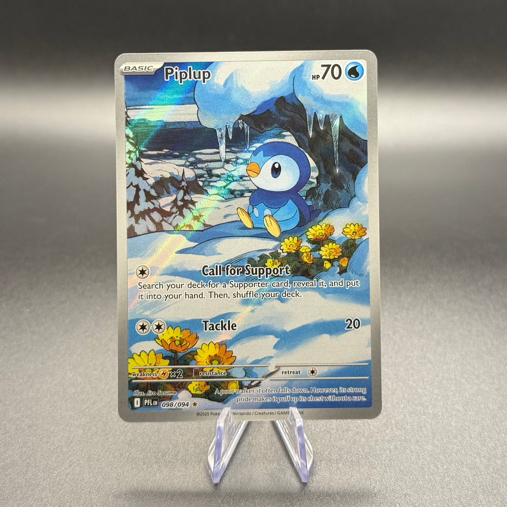 Pokemon Piplup 098/094 Illustration Rare Phantasmal Flames PFL Holo NM