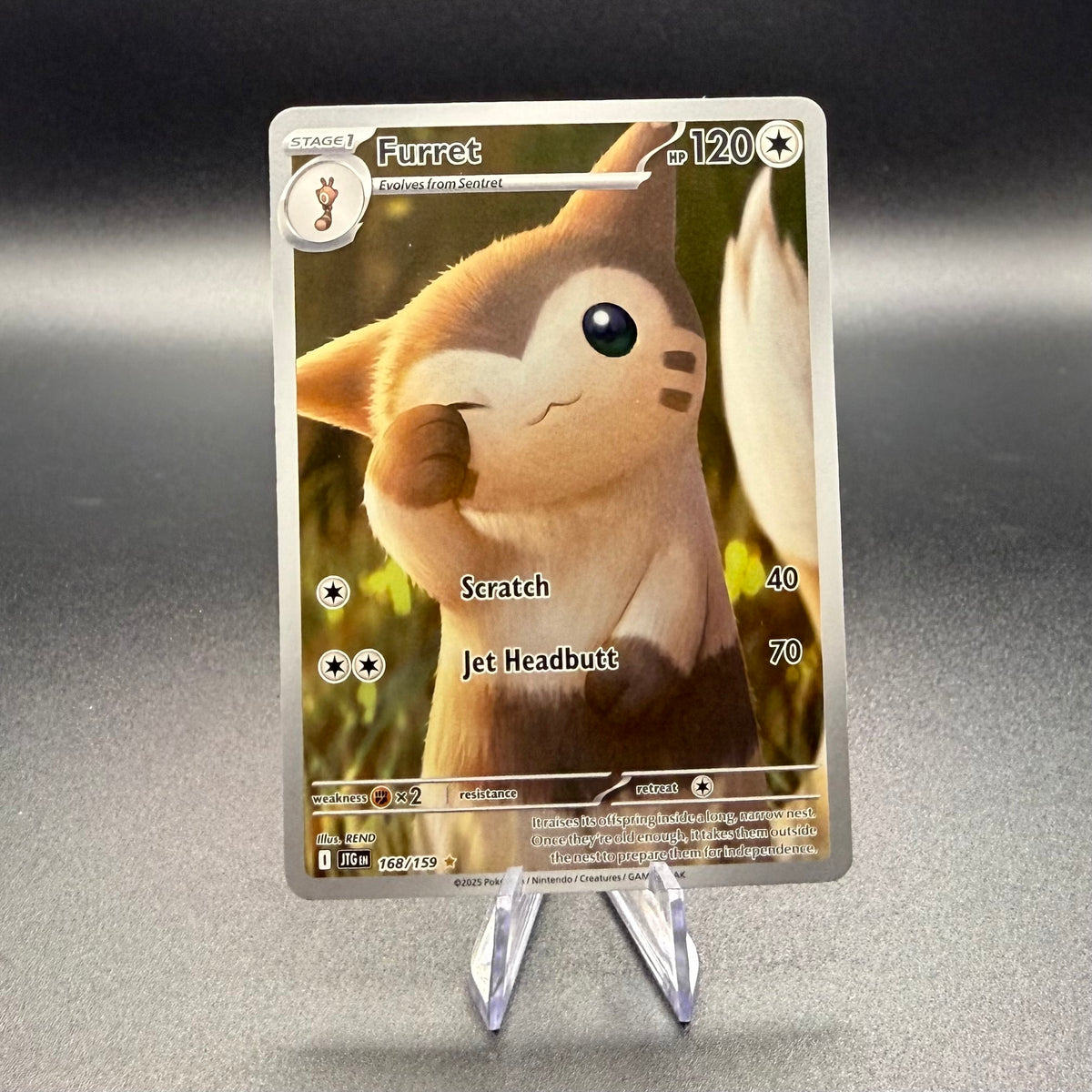 Pokemon Furret 168/159 Illustration Rare Journey Together JTG Holo NM