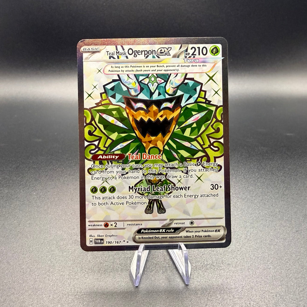 Pokemon Teal Mask Ogerpon ex 190/167 Ultra Rare Full Art Twilight Masquerade Holo NM