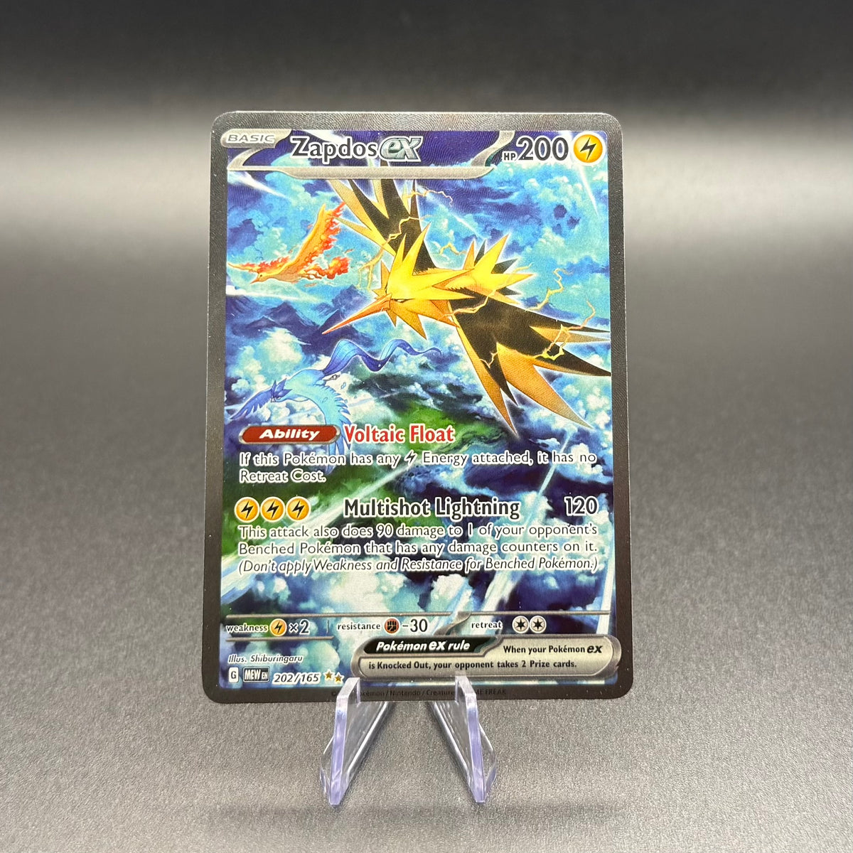 Pokemon Zapdos ex 202/165 Special Illustration Rare 151 Holo NM