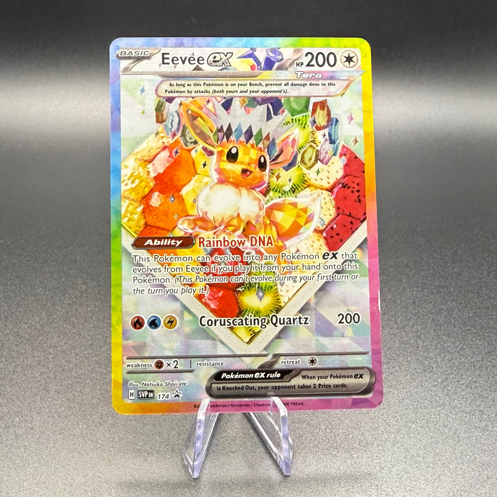 Pokemon Eevee ex 174 SVP Black Star Promo Rainbow Holo NM