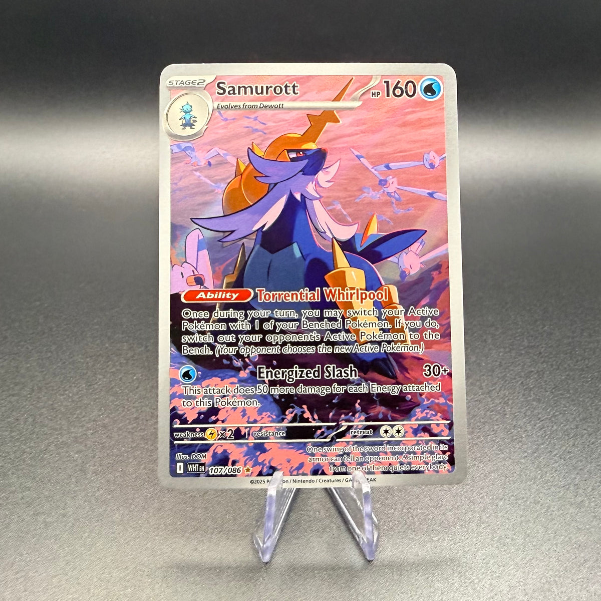 Pokemon Samurott 107/086 Illustration Rare White Flare Holo NM