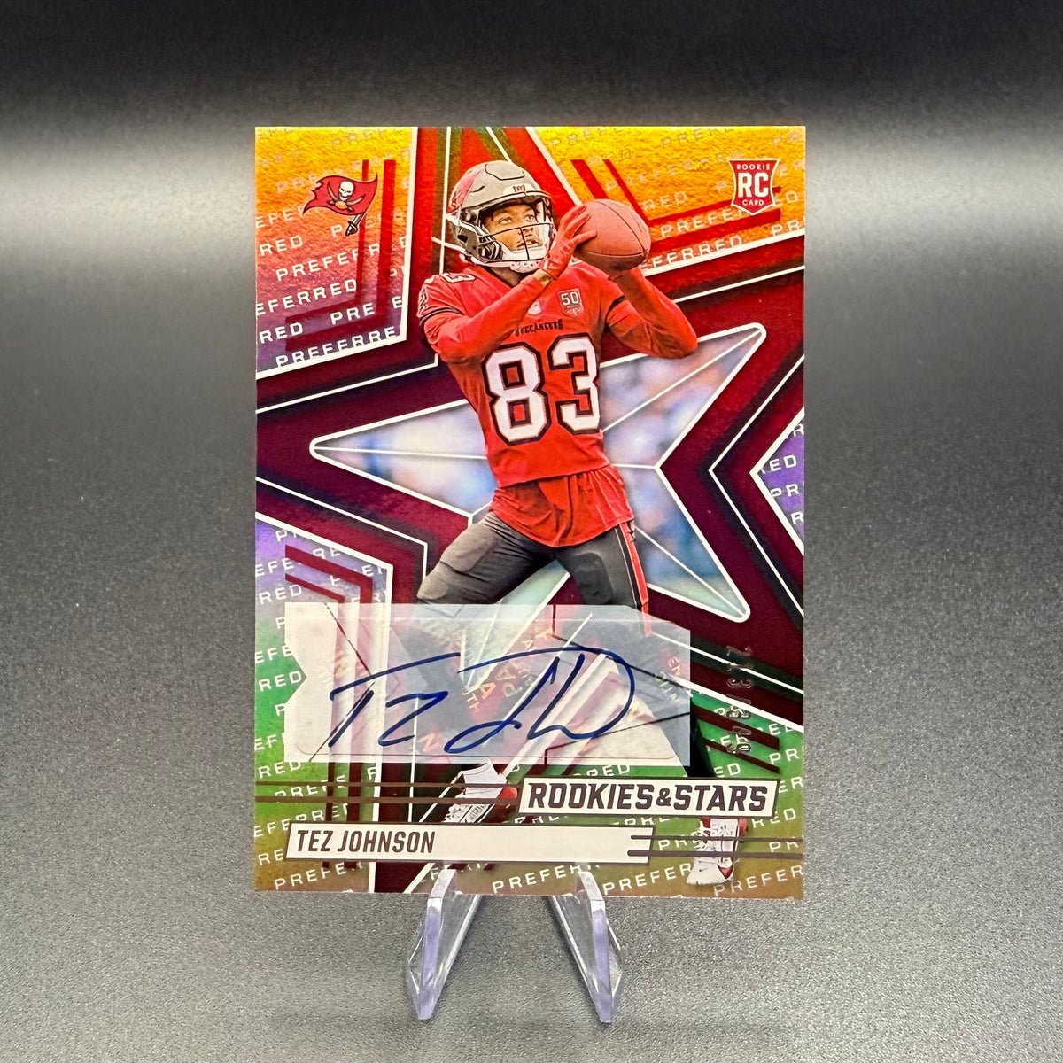 2025 Panini Rookies & Stars Tez Johnson Autograph Preferred #184 Tampa Bay Buccaneers RC