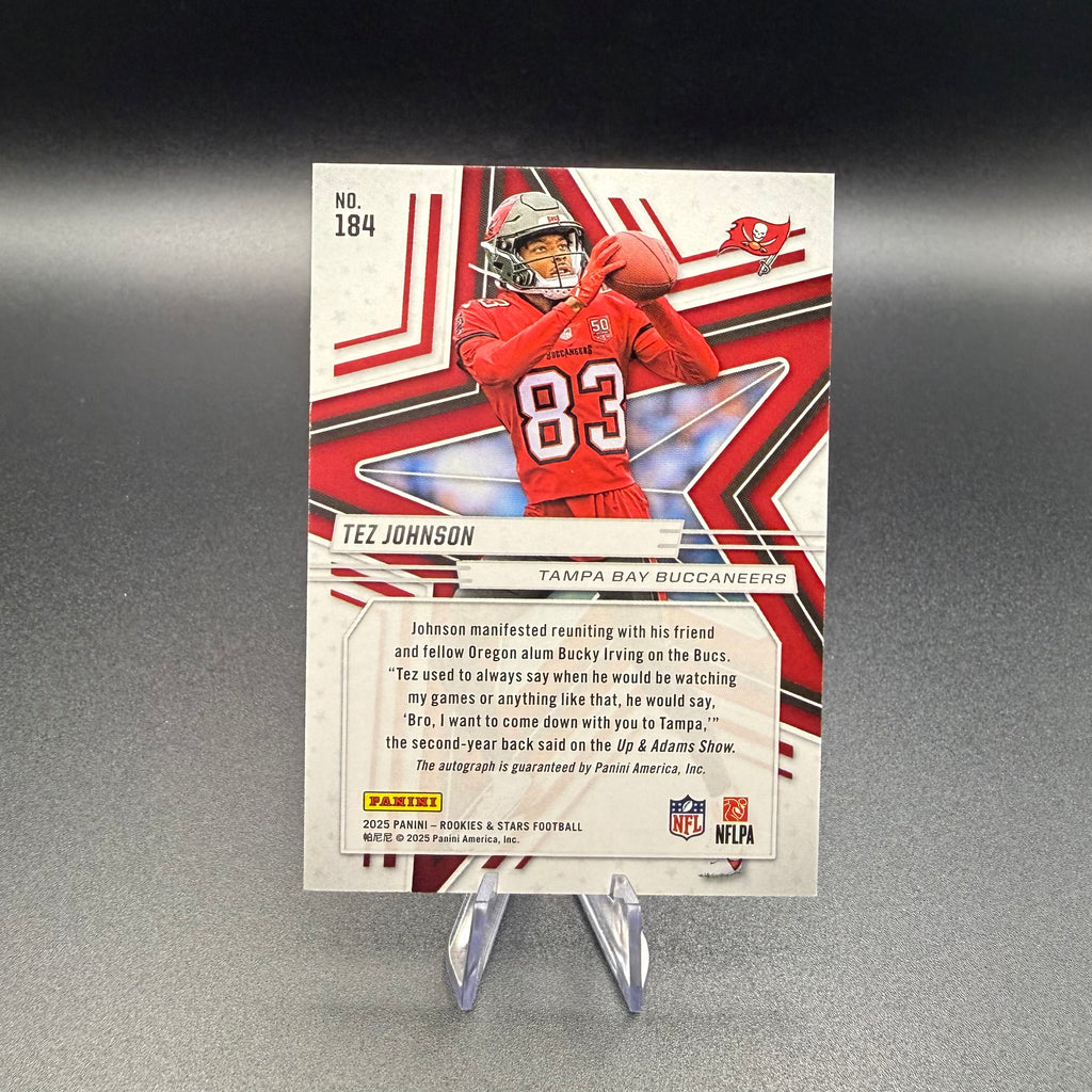 2025 Panini Rookies & Stars Tez Johnson Autograph Preferred #184 Tampa Bay Buccaneers RC