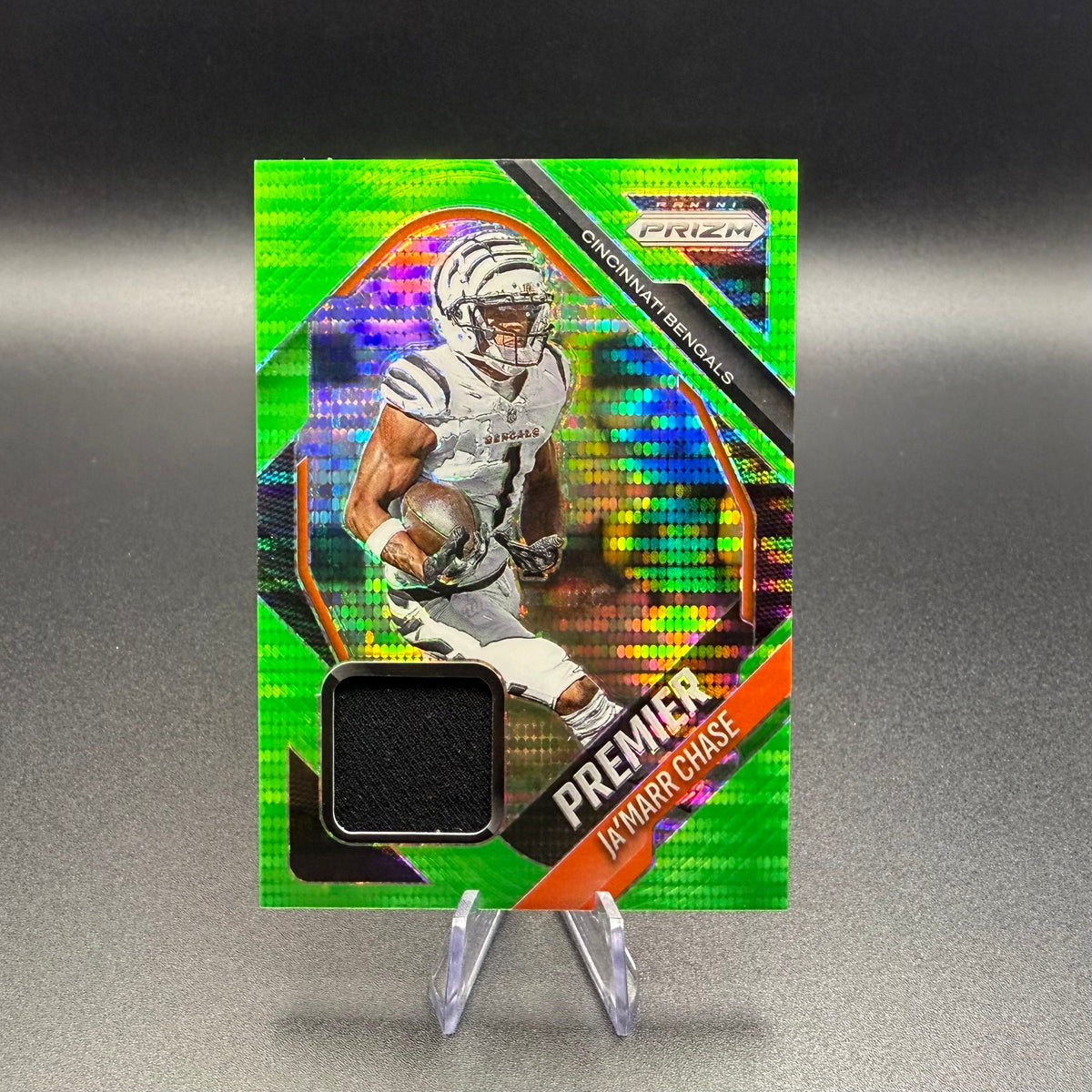 2025 Panini Prizm Ja'Marr Chase Premier Jerseys Green Prizm #PJY-JCH Cincinnati Bengals