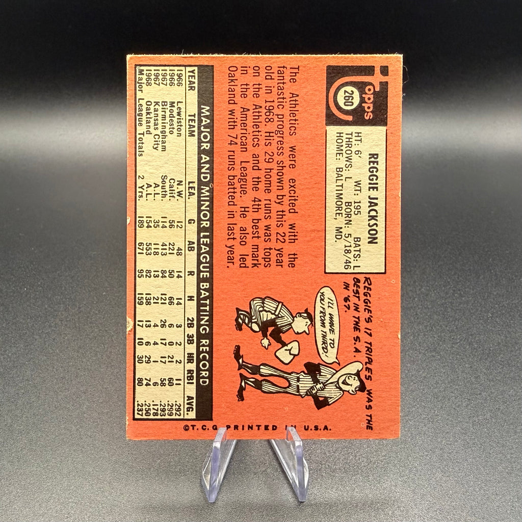 1969 Topps Reggie Jackson Rookie Card #260 Oakland Athletics HOF RC