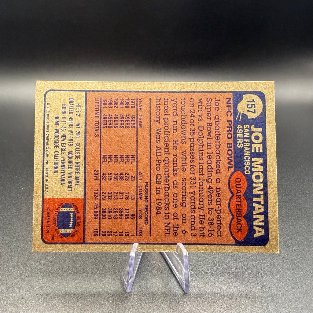 1985 Topps Football Lot Dan Marino #314 Joe Montana #157 Passing Leaders #192 Super Bowl XIX