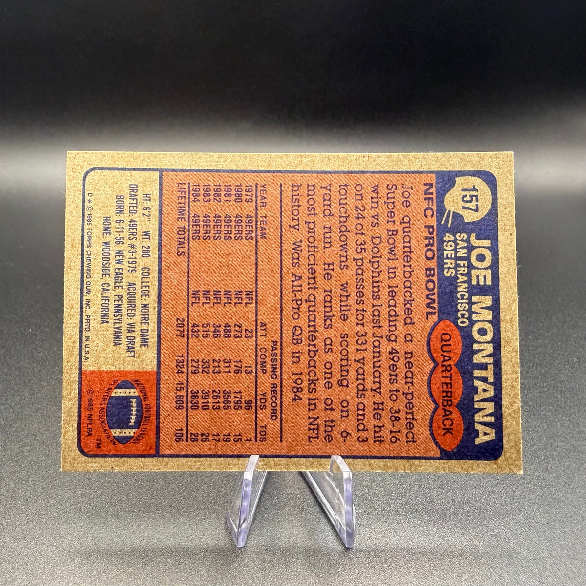 1985 Topps Football Lot Dan Marino #314 Joe Montana #157 Passing Leaders #192 Super Bowl XIX