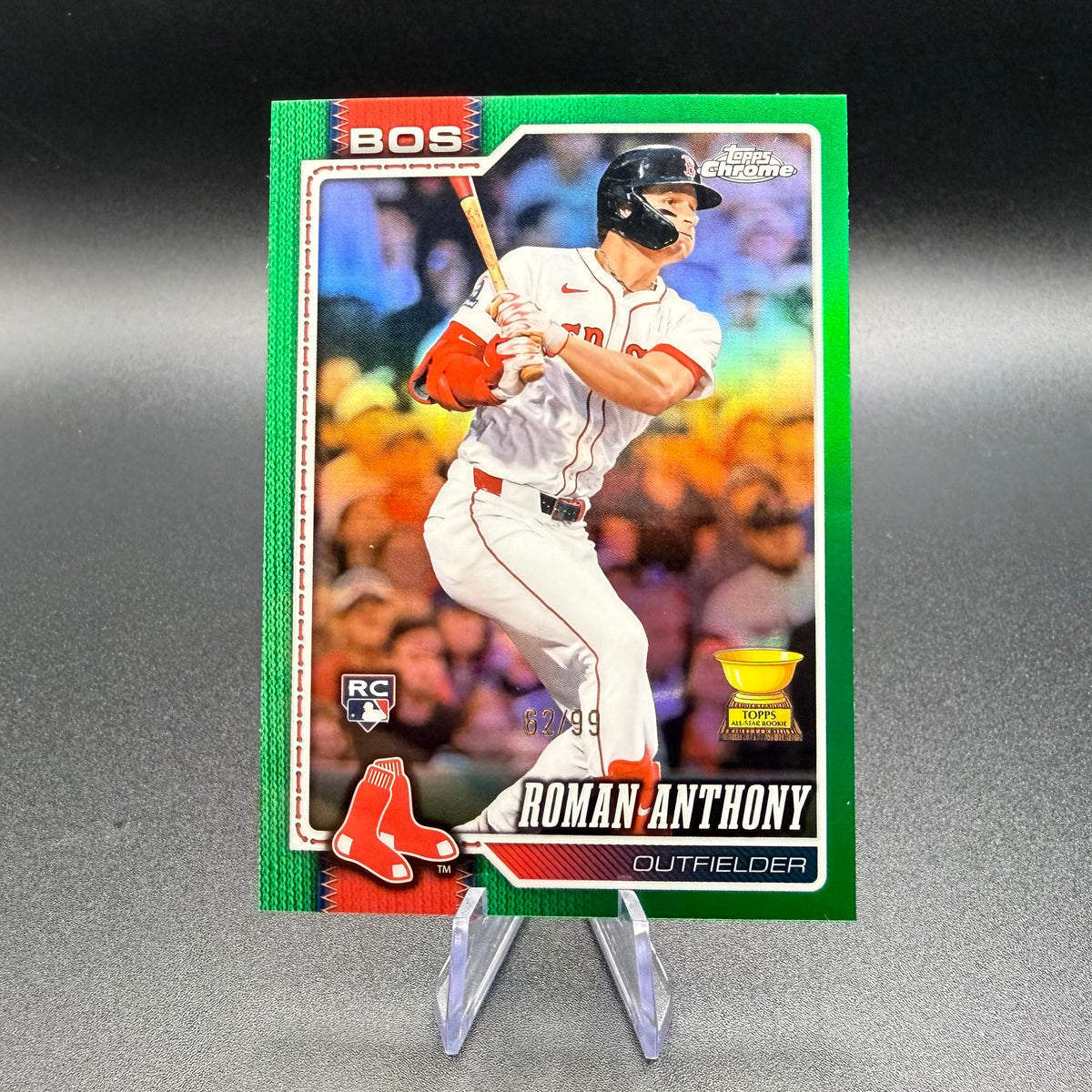 Roman Anthony 2025 Topps Chrome RC Green Refractor /99 Boston Red Sox All-Star Rookie
